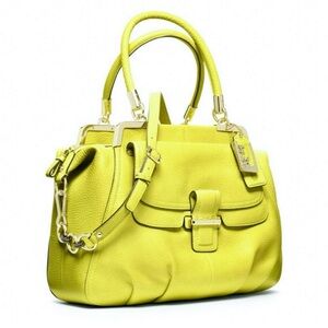 Authentic Vintage Coach Citrine Green Satchel.